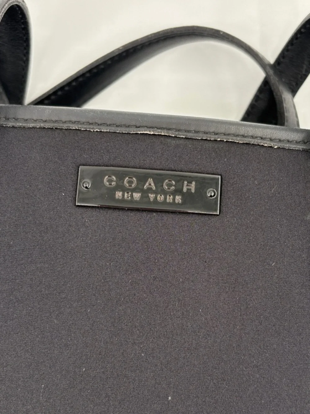 Coach Black Nylon Tote with Leather Handles